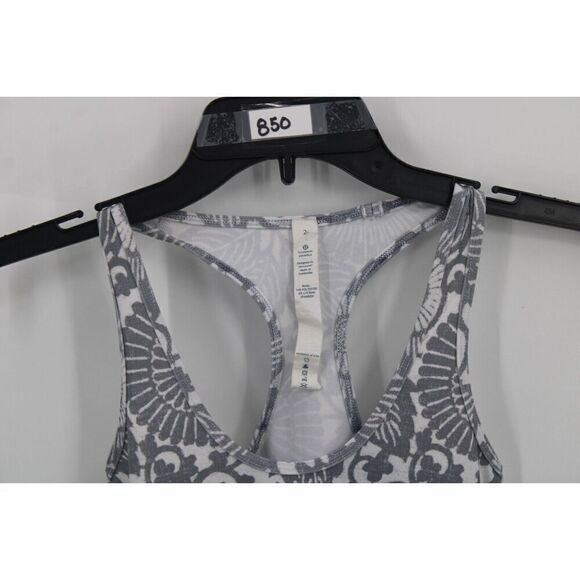 LULULEMON COOL RACERBACK FOSSIL BEACH FLORAL TANK TOP SIZE 2 - Picture 2 of 6